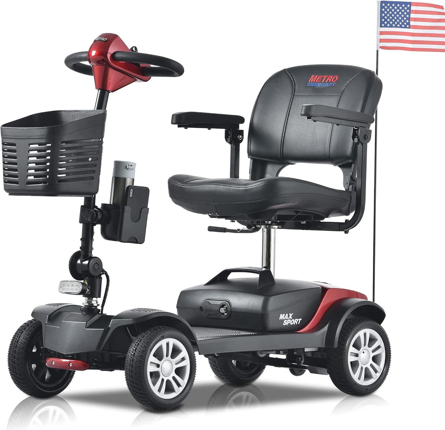 Metro Mobility 4 Wheel Powered Mobility Scooter for Seniors - 300 lbs Capacity Electric Mobility Scooter for Adults - Long Range Power Extended