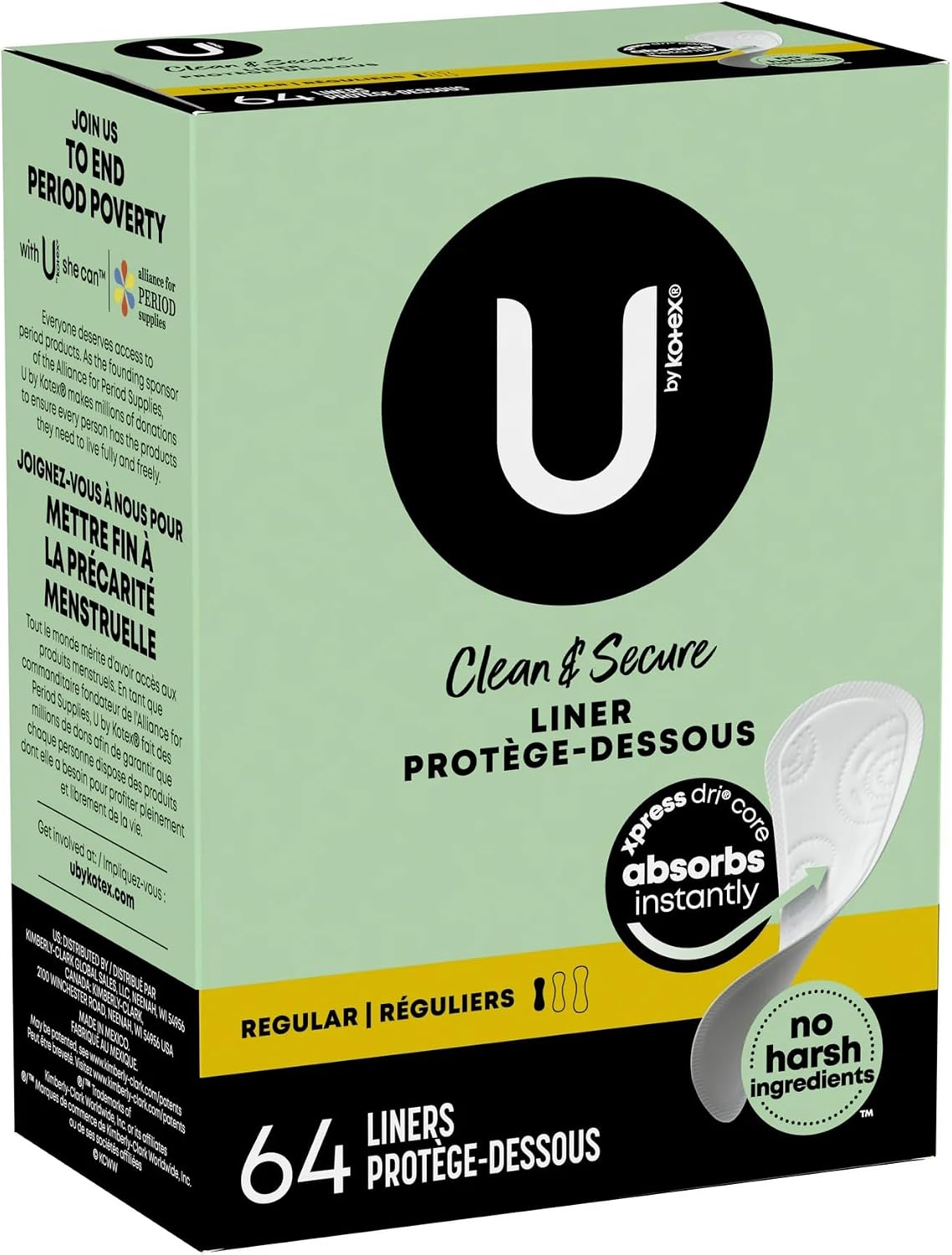 Kotex Lightdays Liners Regular, Soft and Silky, 192 Count