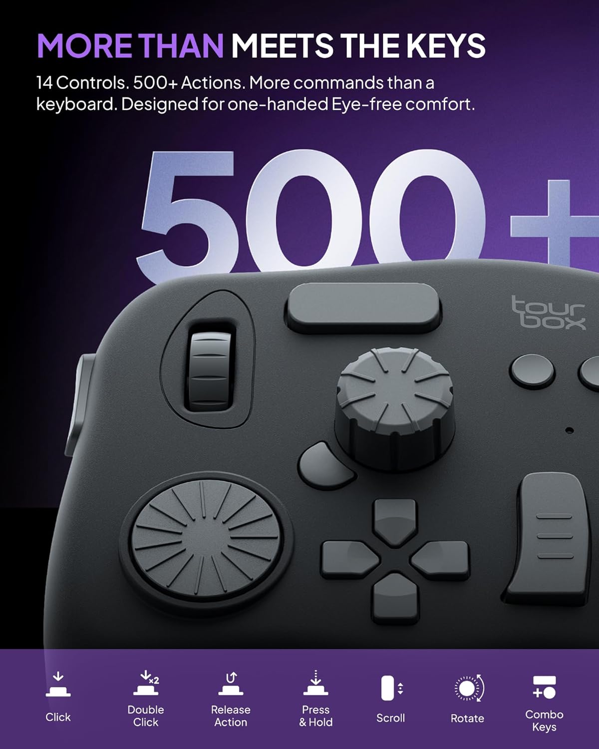 TourBox NEO - Customizable Editing Controller, Photo Color Grading Illustration Speed Editor, Intuitive Control Boost Productivity