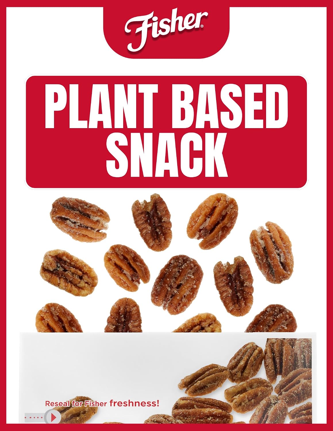 Fisher Snack Glazed Pecans Candied, 24 oz, Pack of 1 | Junior Mammoth Candied Pecans, Perfect For Gifting Or Personal Enjoyment, Crunchy, Irresistibly Sweet