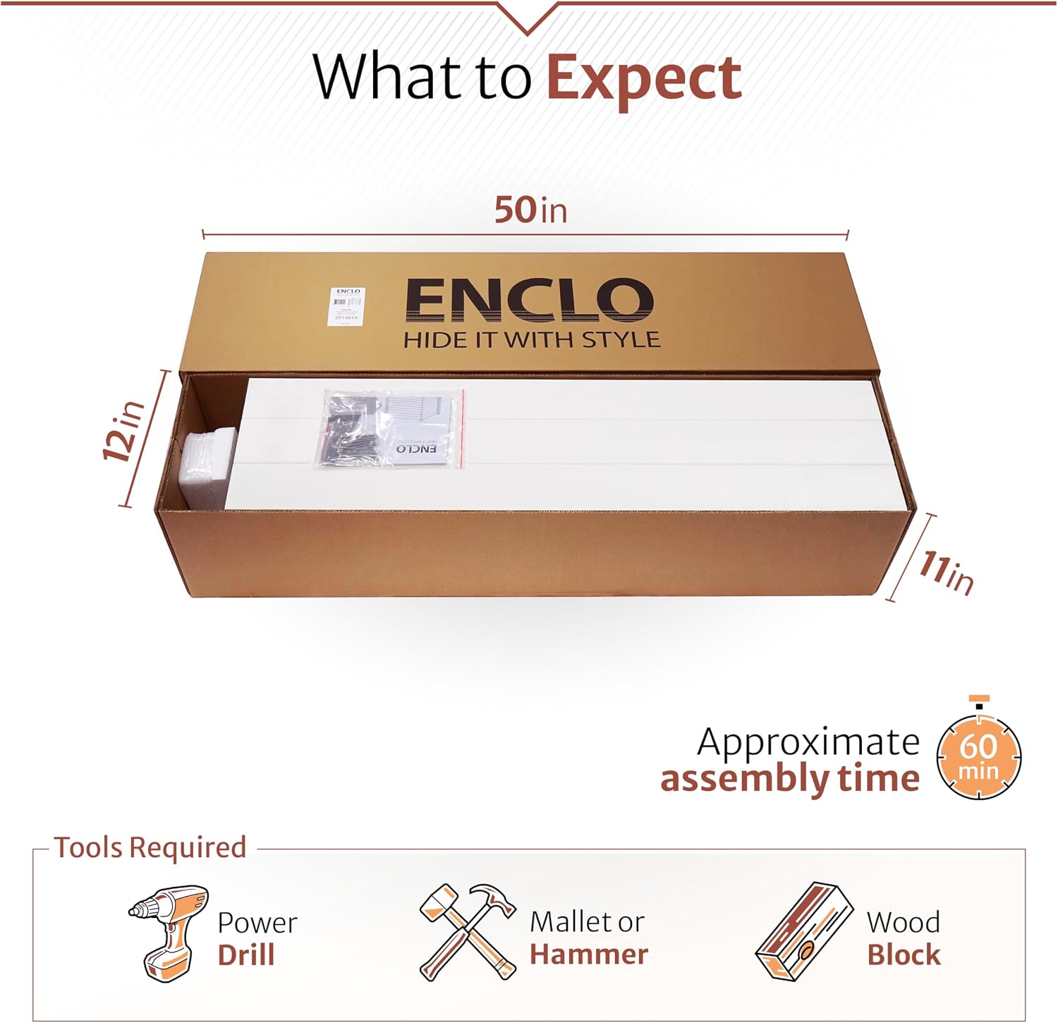Enclo Premium White Vinyl Privacy Screen, DIY No Dig Kit | 4ftH x 4ftW, 2 Panels, Trash Can Fence, ZP19014