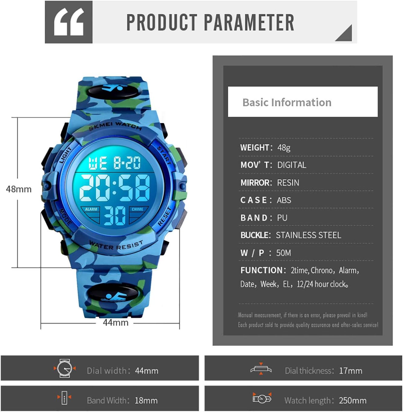 cofuo Kids Digital Watch for Boys Girls, Boys Watches Ages 3-17,Sport Outdoor Watch for Kid, 50M Waterproof Analog Multifunctional Chronograph LED Alarm Stopwatch Silicone Band, Kids Gift