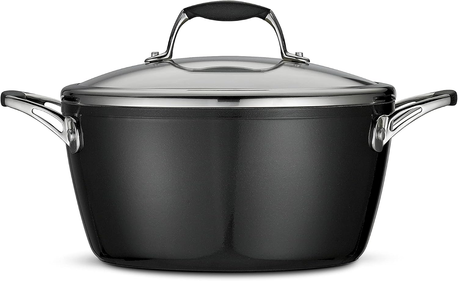 Tramontina Ceramica Deluxe 1.5-Quart Sauce Pan with Glass Lid | Ceramic Non Stick Small Saucepan, Oven-Safe, Metallic Black