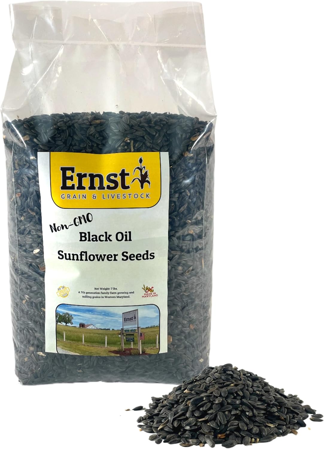 Ernst Grain & Livestock Black Oil Sunflower Seeds - Birdseed for Outside Feeders Wild Bird Food - Ideal Bird Seed for Cardinals