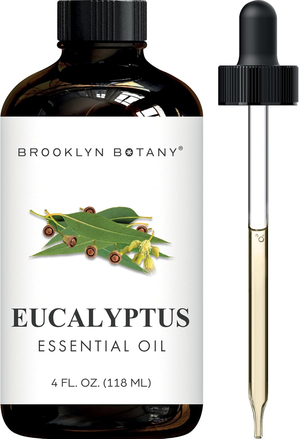 Brooklyn Botany Peppermint Essential Oil - Huge 4 Fl Oz - 100% Pure and Natural - Premium Grade with Dropper - for Aromatherapy and Diffuser