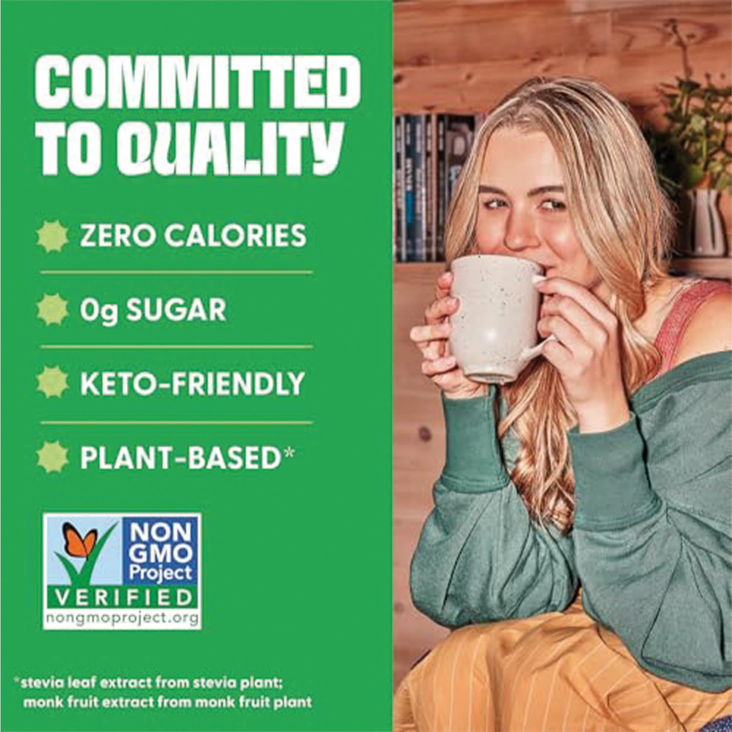 Whole Earth Sweetener Co. NATURE SWEET Stevia & Monk Fruit Sweetener, Erythritol Sweetener, Sweet Leaf Stevia Packets, Sugar Substitute, Natural Sweetener, 80 Count