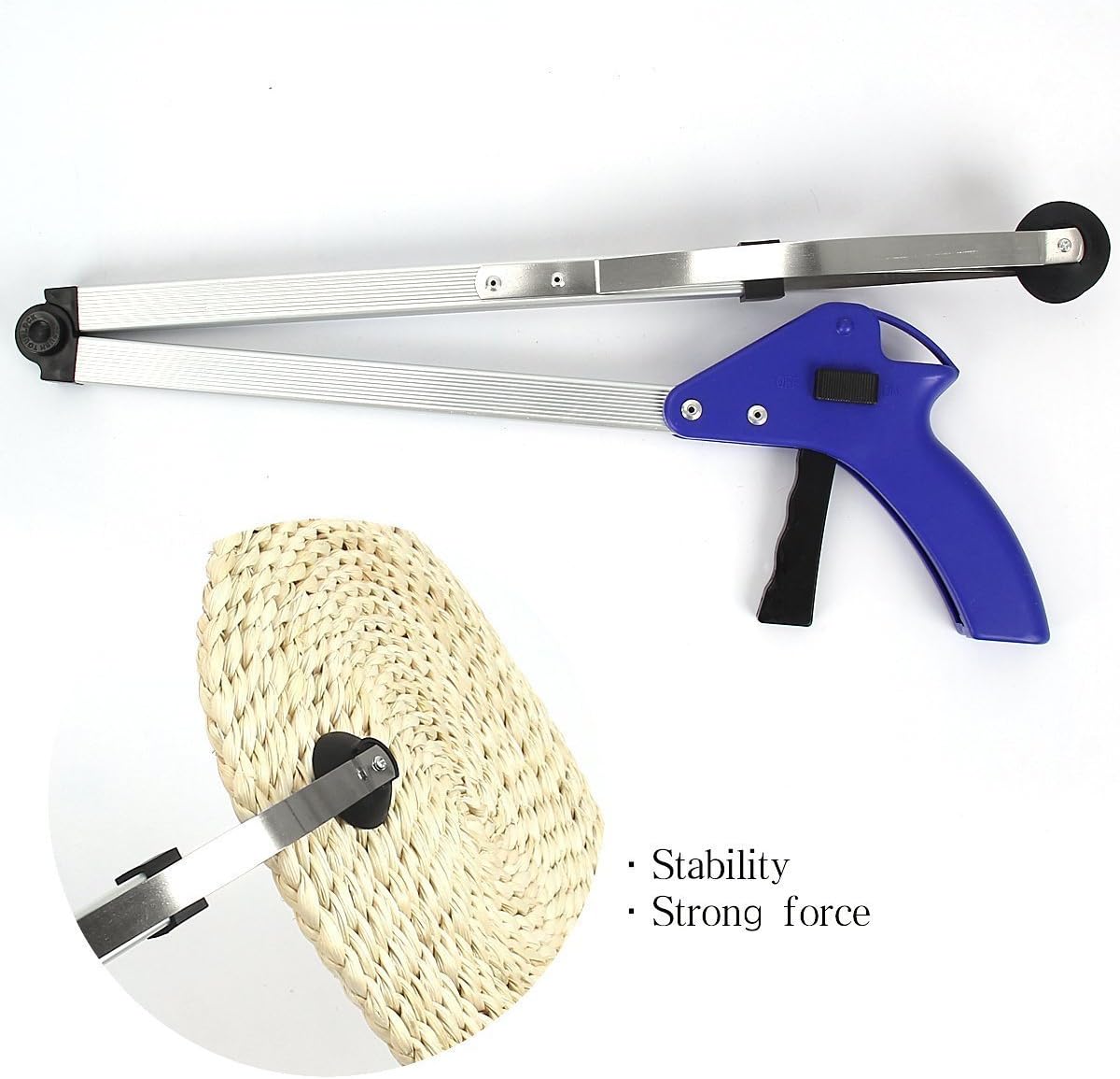 THUSIBER Reacher Grabber 32" Extra Long Folding Reaching Claw Heavy Duty Mobility Aid Arm Extender Gripper Tools for Trash Pick Up Litter Picker