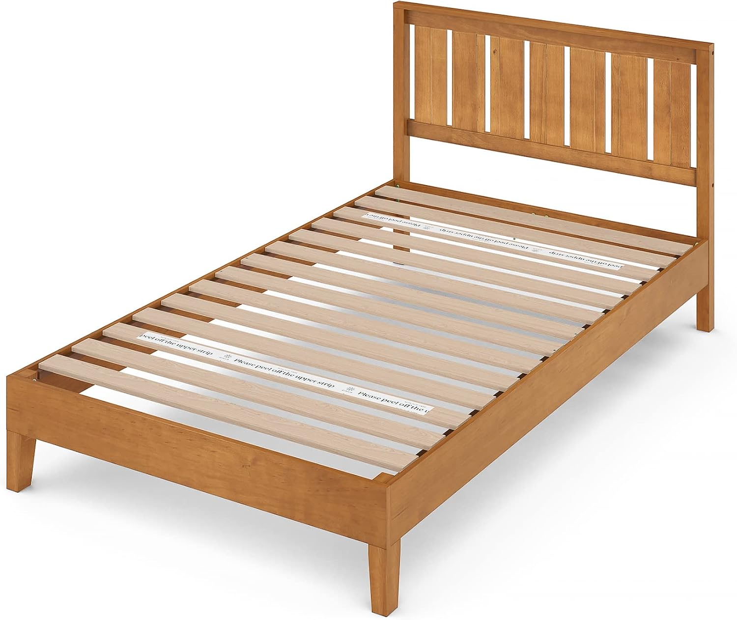 ZINUS Vivek Deluxe Wood Platform Bed Frame with Headboard, Wood Slat Support, No Box Spring Needed, Easy Assembly, Queen | Slatted Headboard, Wood Slat Support, No Box Spring Needed, Contemporary Design, Easy Assembly