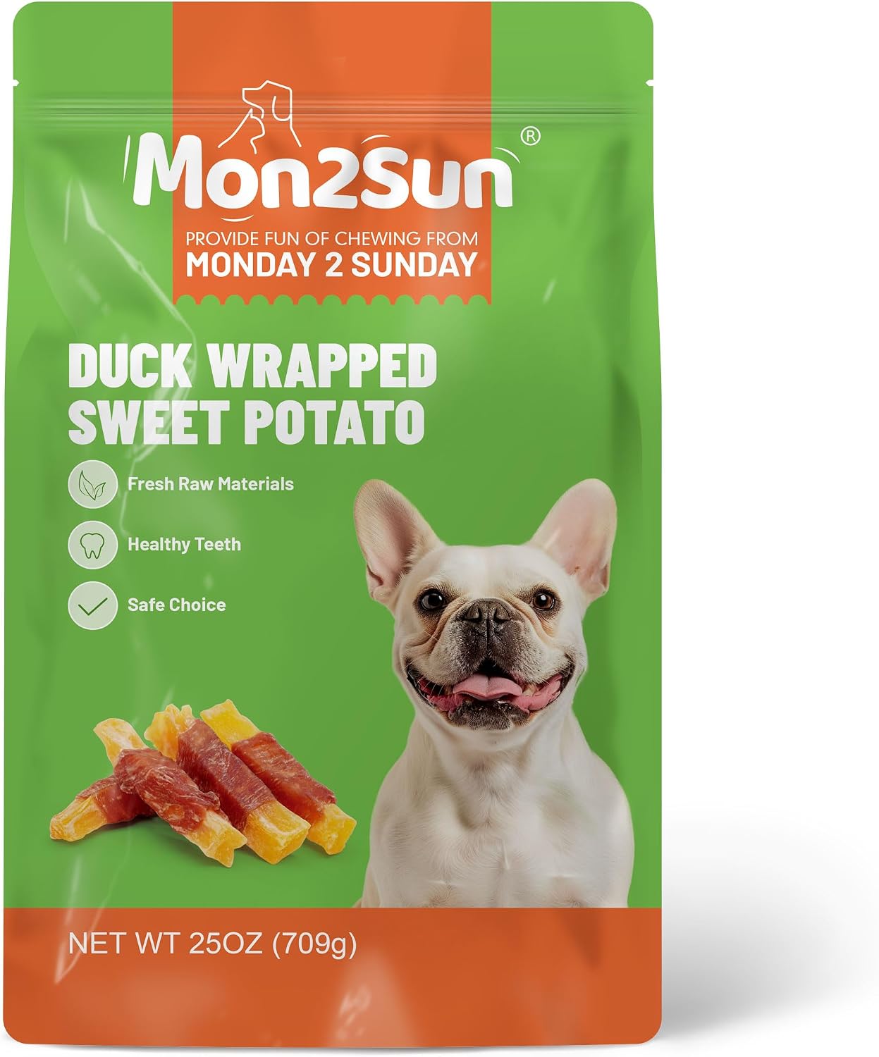 MON2SUN Dog Treats, Rawhide-Free Chicken Wrapped Sweet Potato, 25 oz