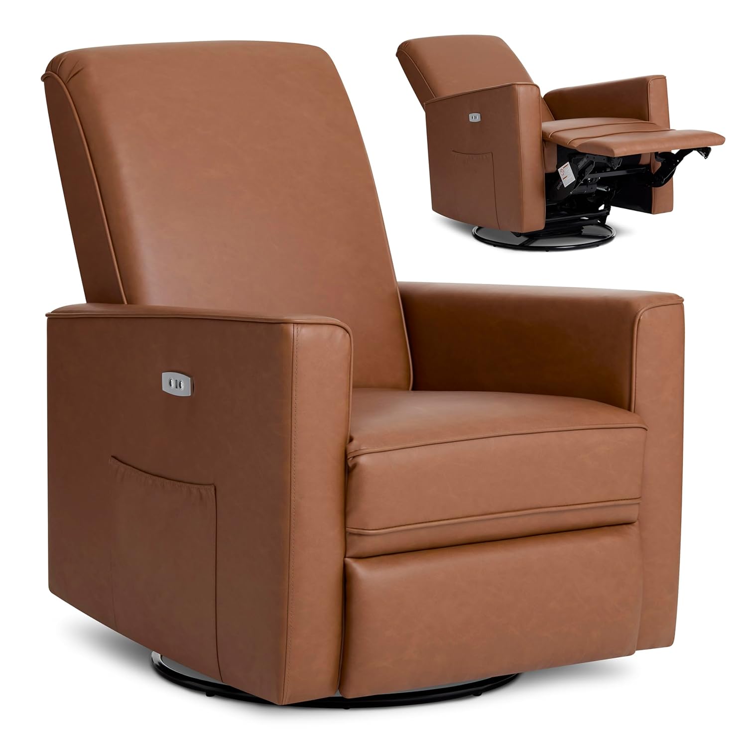 évolur Harlow Upholstered Power Glider Recliner with USB Charging – Rocking & 275° Swivel with Smooth Glide – Greenguard Gold & FSC