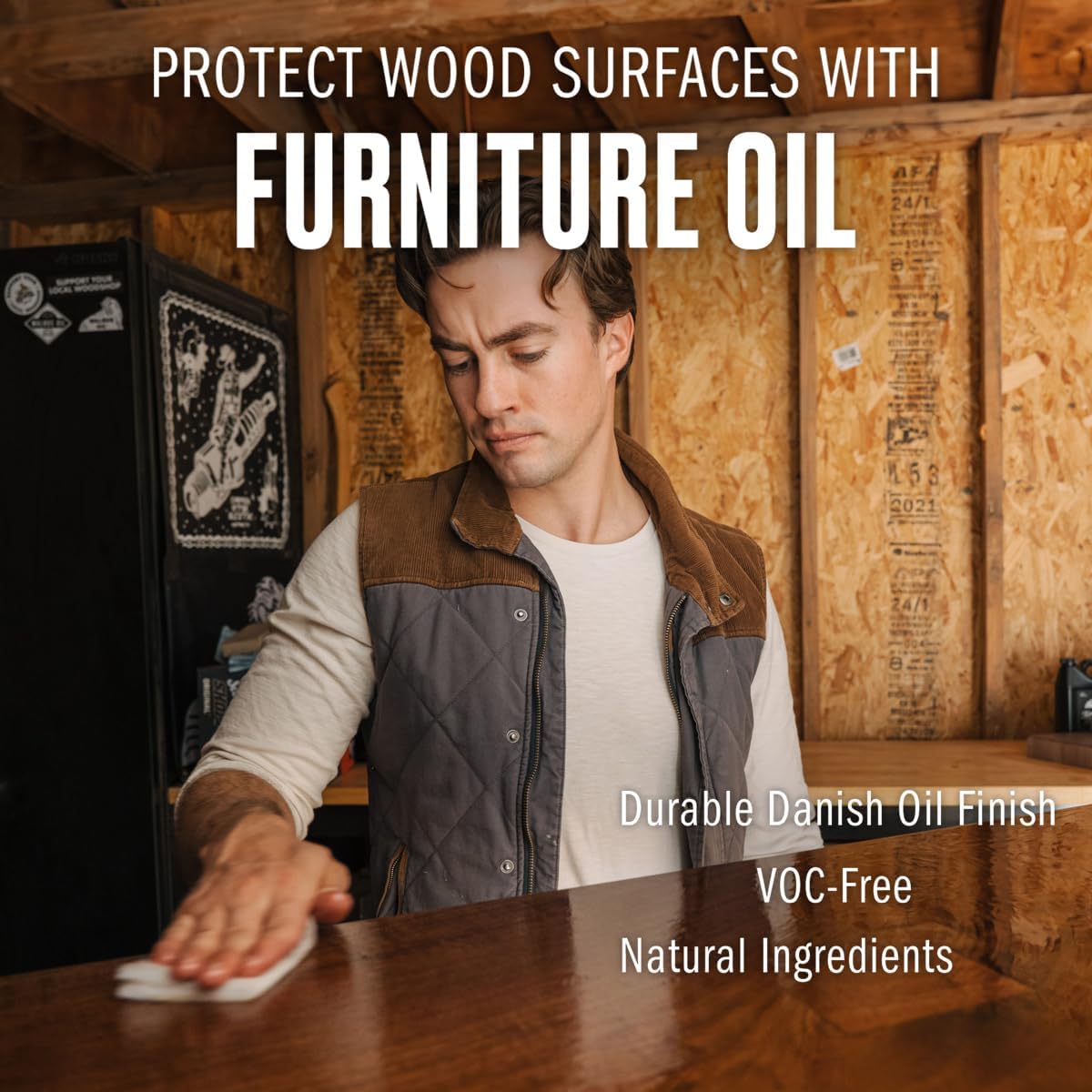 WALRUS OIL - Furniture Oil, 100% Natural. Finish, Restore, and Protect Wood. VOC-Free, (128oz) 1 Gallon