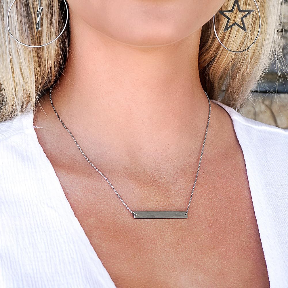 Multi Gold Bar Necklace for Women Vertical/Horizontal Bar Pendant Necklaces with Adjustable Chain Necklace Adult Jewelry