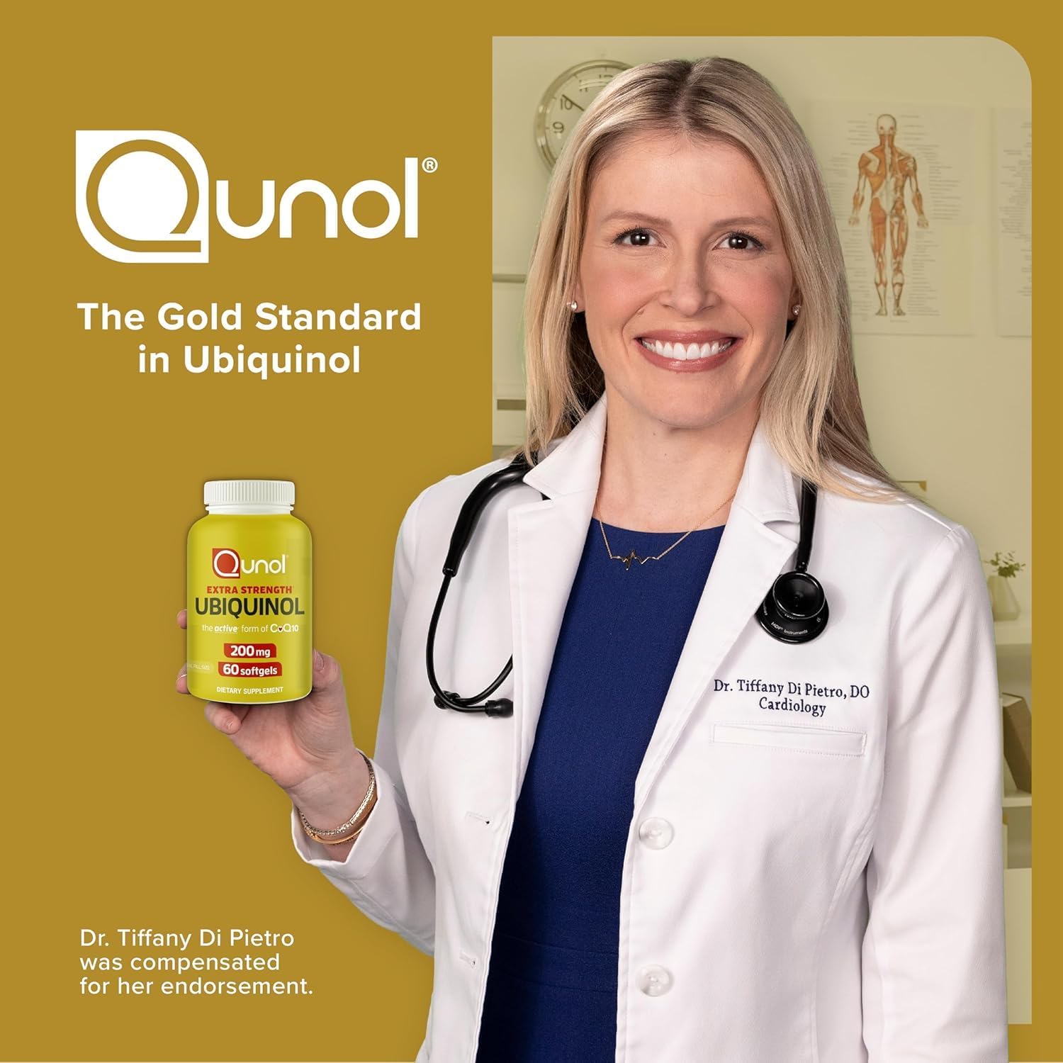 Qunol Ubiquinol 200mg, Extra Strength, Powerful Antioxidant, 60 Softgels | #1 Cardiologist Recommended Supplement for Heart Health, Coenzyme Q10 Supplement to support Vascular Health & Cellular Energy