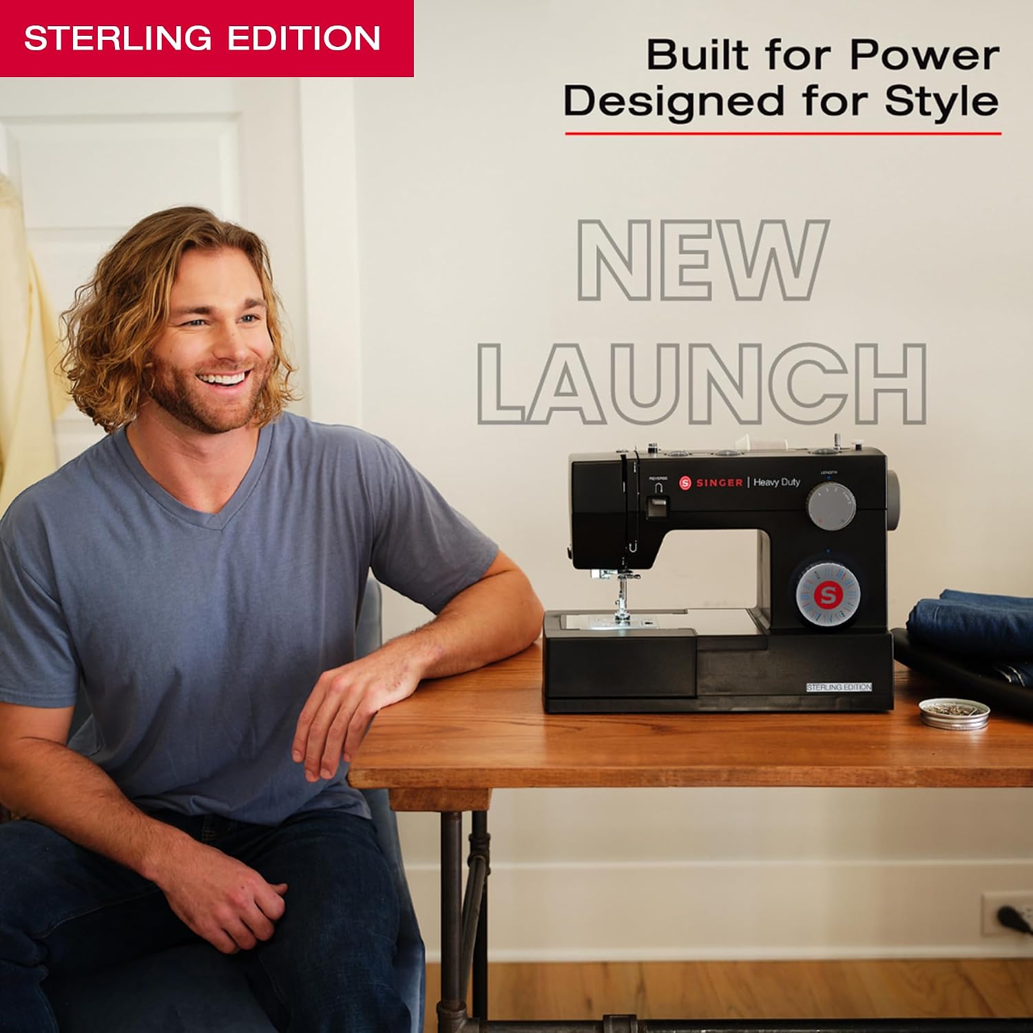 SINGER® 4432 (Grey) High Speed Heavy Duty Sewing Machine + Accessory Kit | 32 stitches deliver 110 applications, 50% more power for thick fabrics, 1100 per minute capacity, 1-step buttonhole design