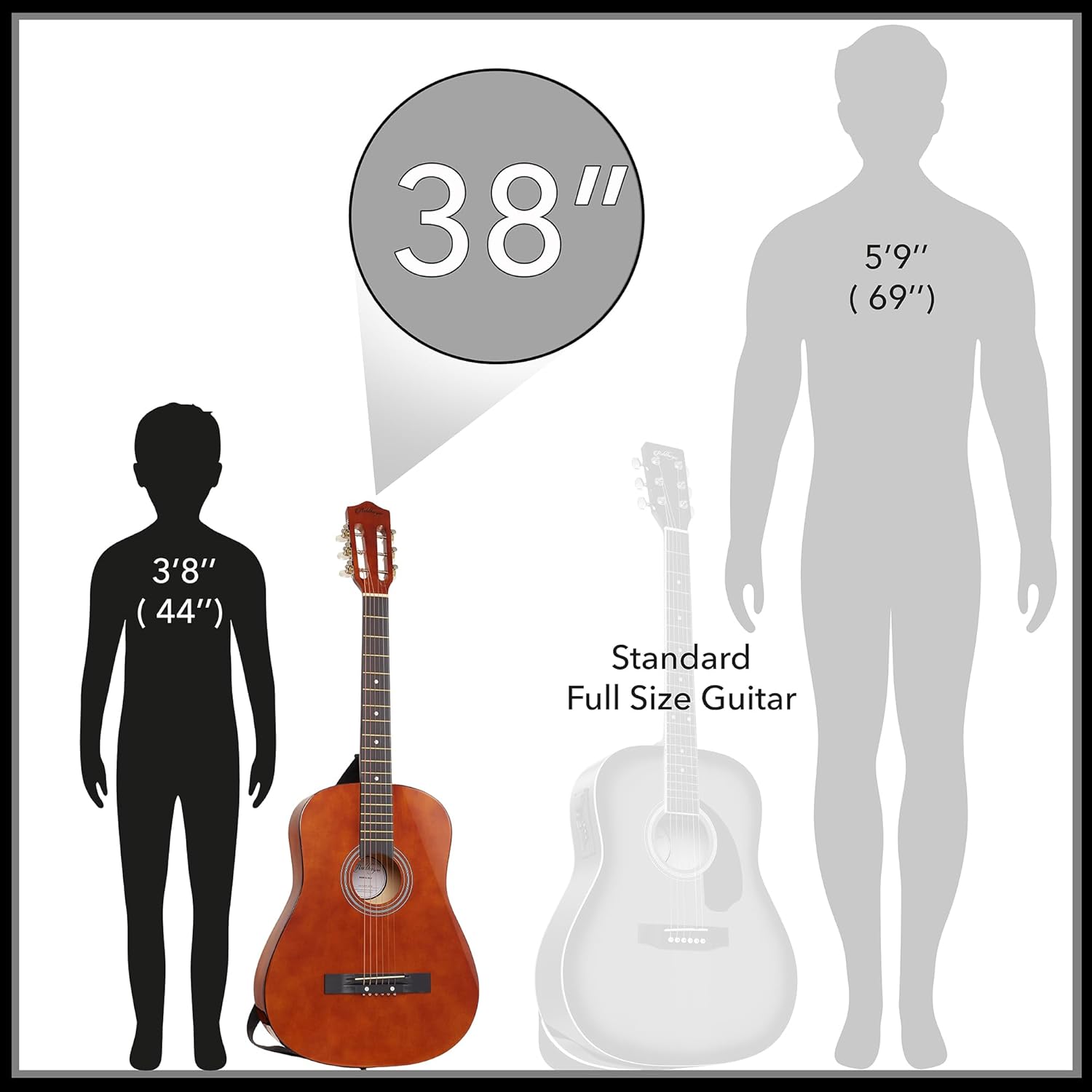 Ashthorpe 38-inch Beginner Acoustic Guitar (Red), Starter Kit with Gig Bag, Extra Strings, Strap, Picks, and Lessons