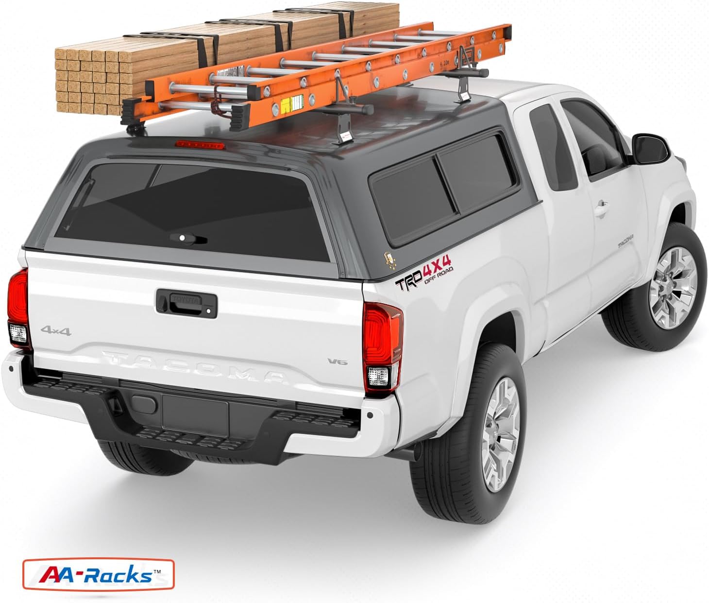 Model ADX32-C Aluminum 2 Bar (60") Universal Drilling Truck Camper Roof Rack with Ladder Stopper Sandy Black