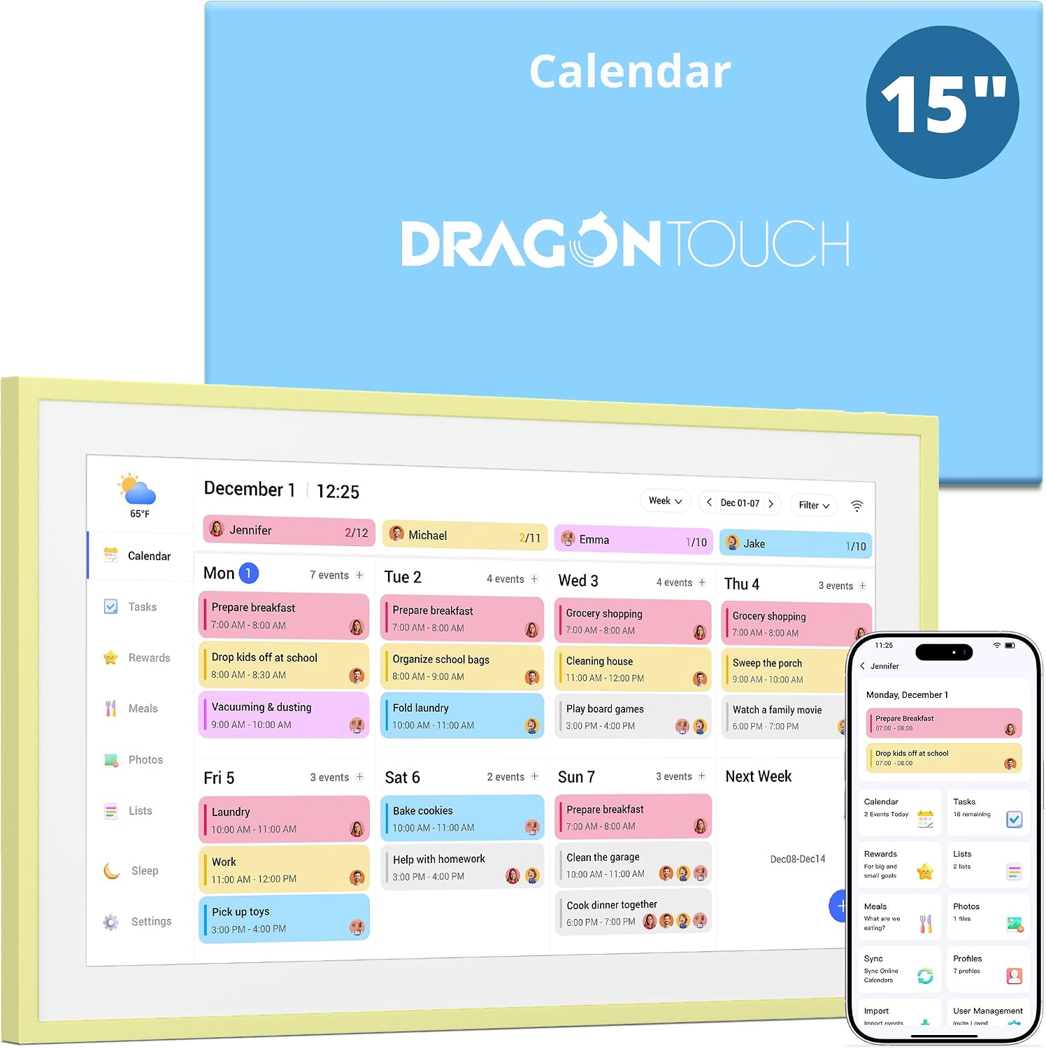 Dragon Touch Digital Picture Frame WiFi 10 inch IPS Touch Screen Digital Photo Frame Display, 32GB Storage, Auto-Rotate, Share Photos via App, Email