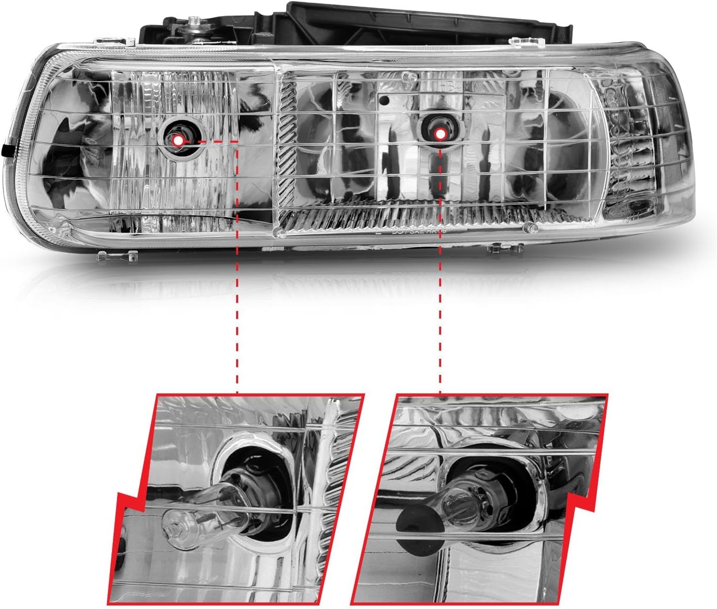 ANZO USA 111011 Crystal Headlight Set-Chrome