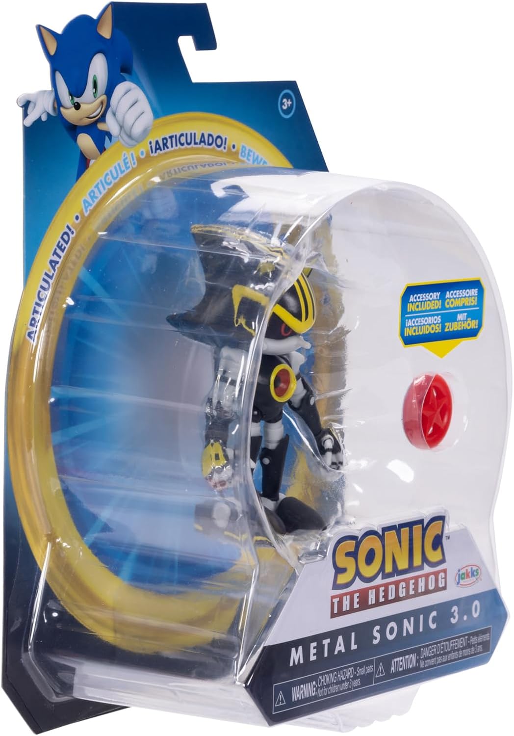 Sonic the Hedgehog 4-inch Metal Sonic 3.0 Action Figure with Red Star Accessory. Ages 3+ (Officially licensed by Sega)