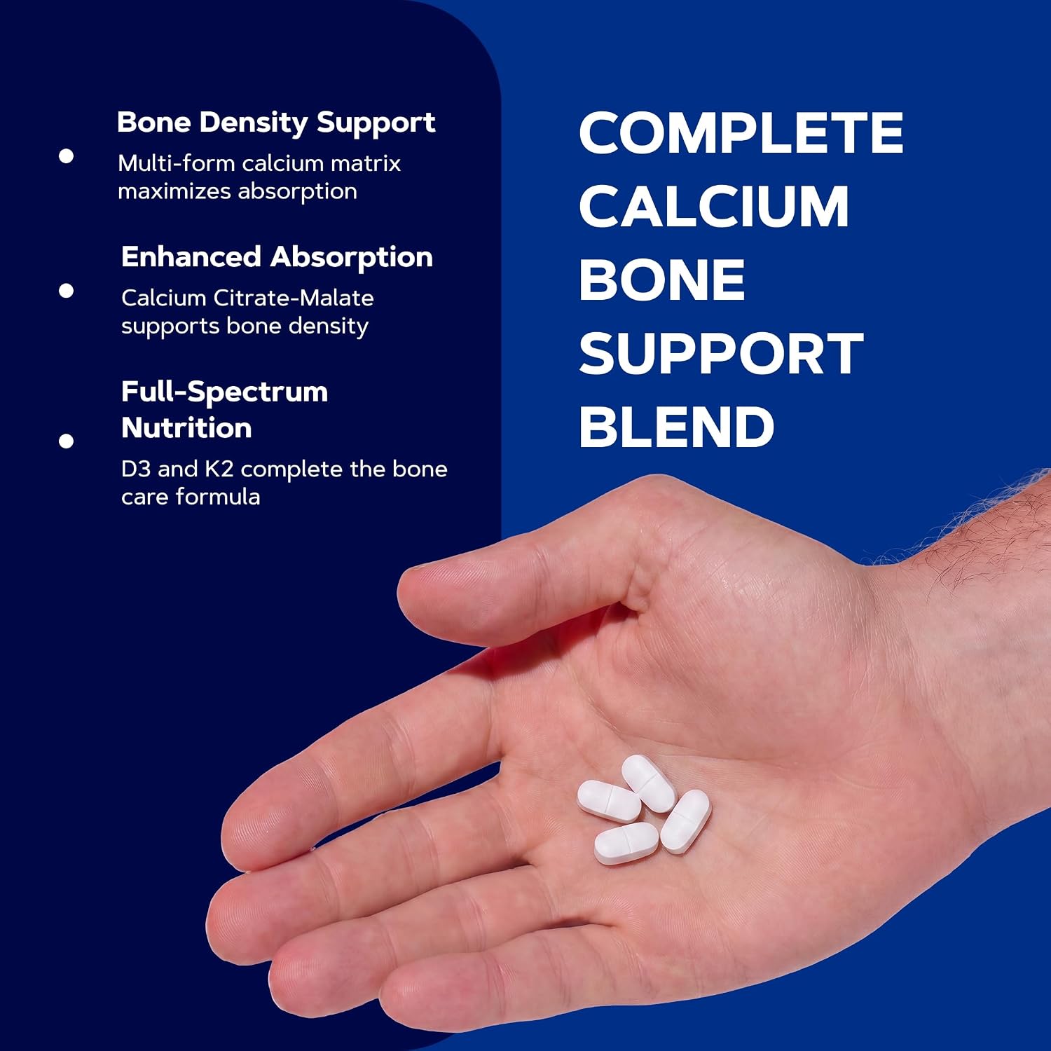 GNC Calcium Complete 800mg, Supports Bone Density, 240 Caplets, 60 Servings