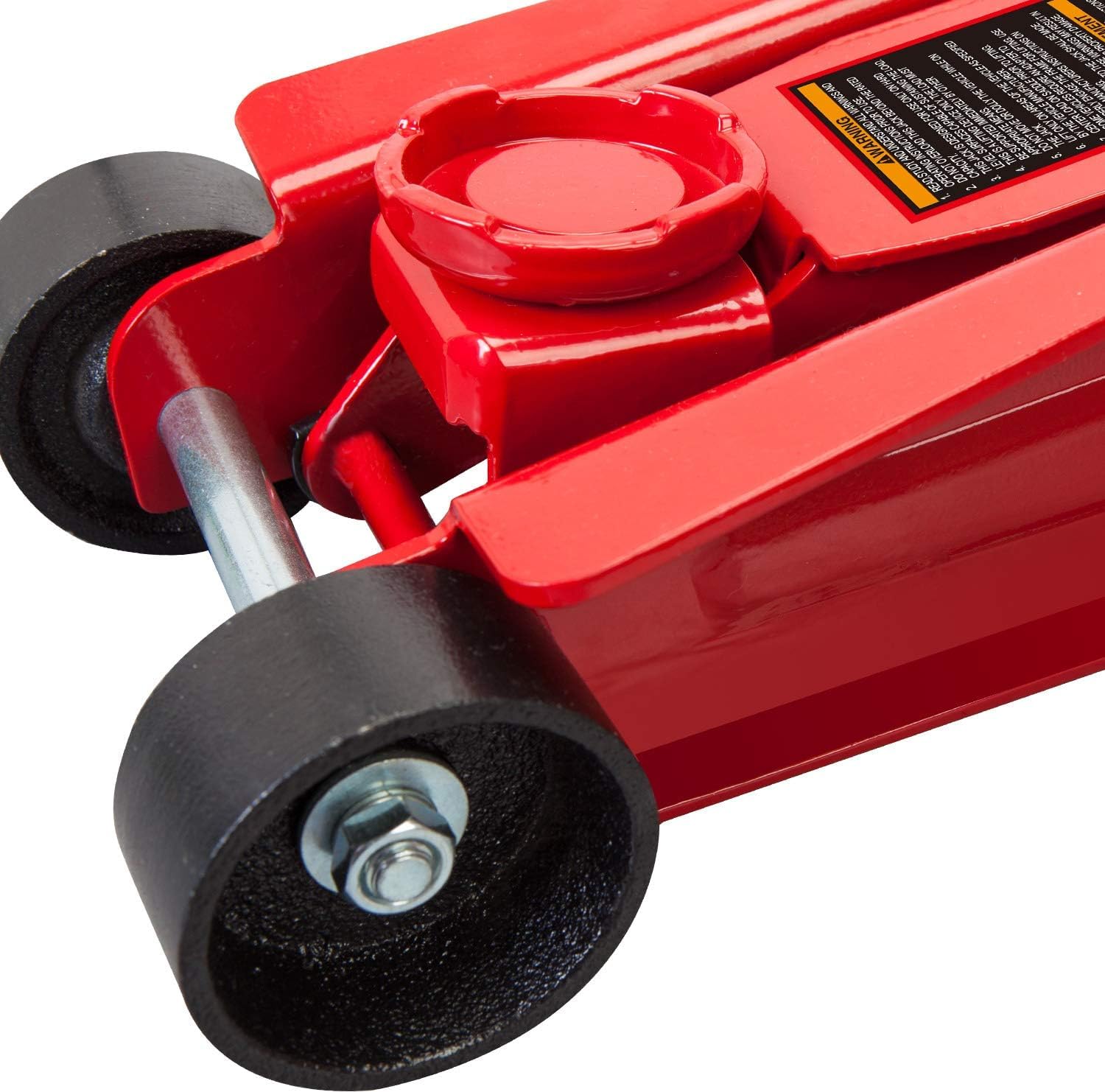 BIG RED AT84007R Torin Hydraulic Low Profile Service/Floor Jack with Dual Piston Quick Lift Pump, 4 Ton (8,000 lb) Capacity, Red