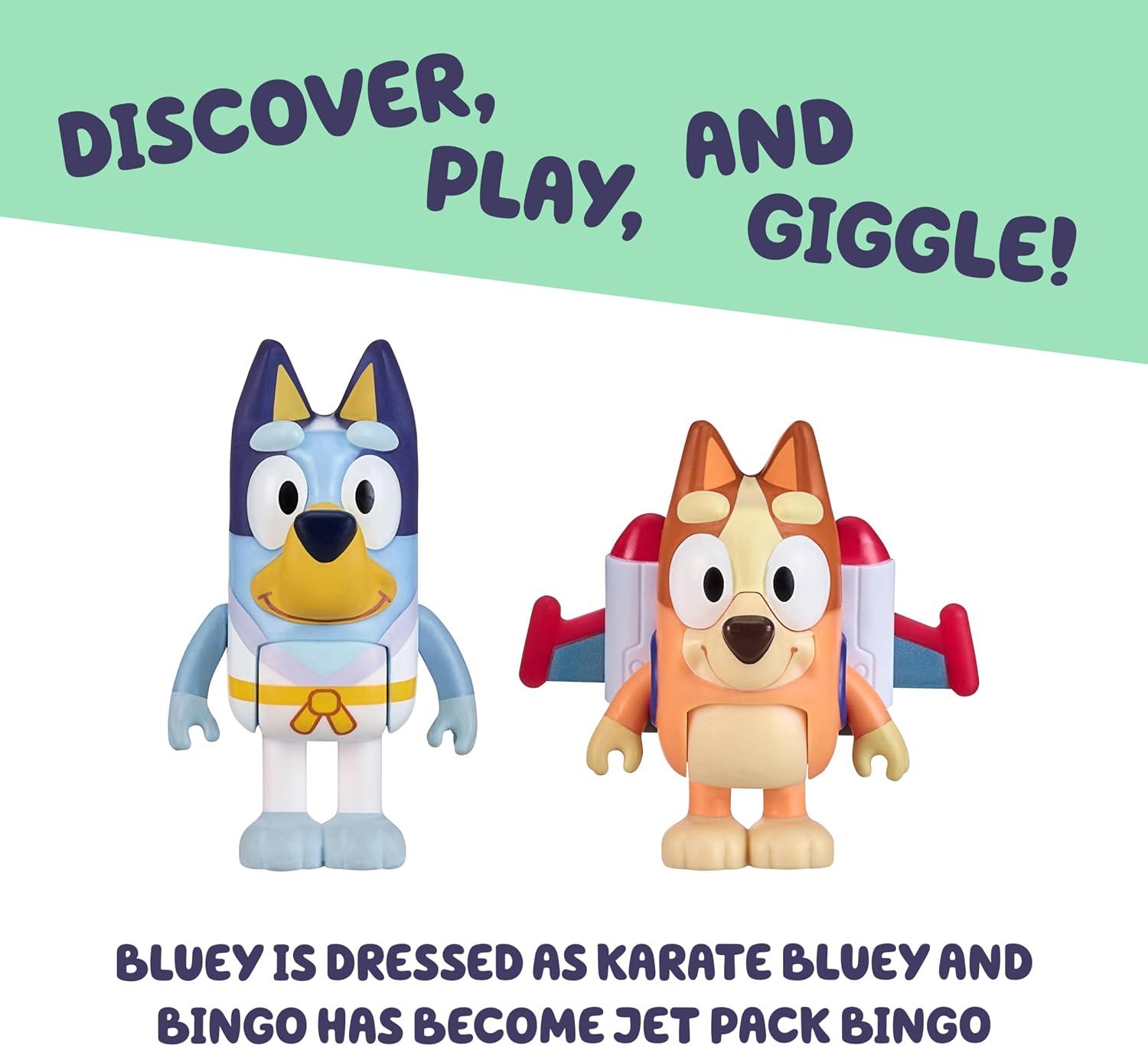 Bluey School Figurine Toys Pack of 4, Articulated Character Toys with Chloe, Rusty, and Calypso Figurines, Small Action Figures for Kids Ages 3+