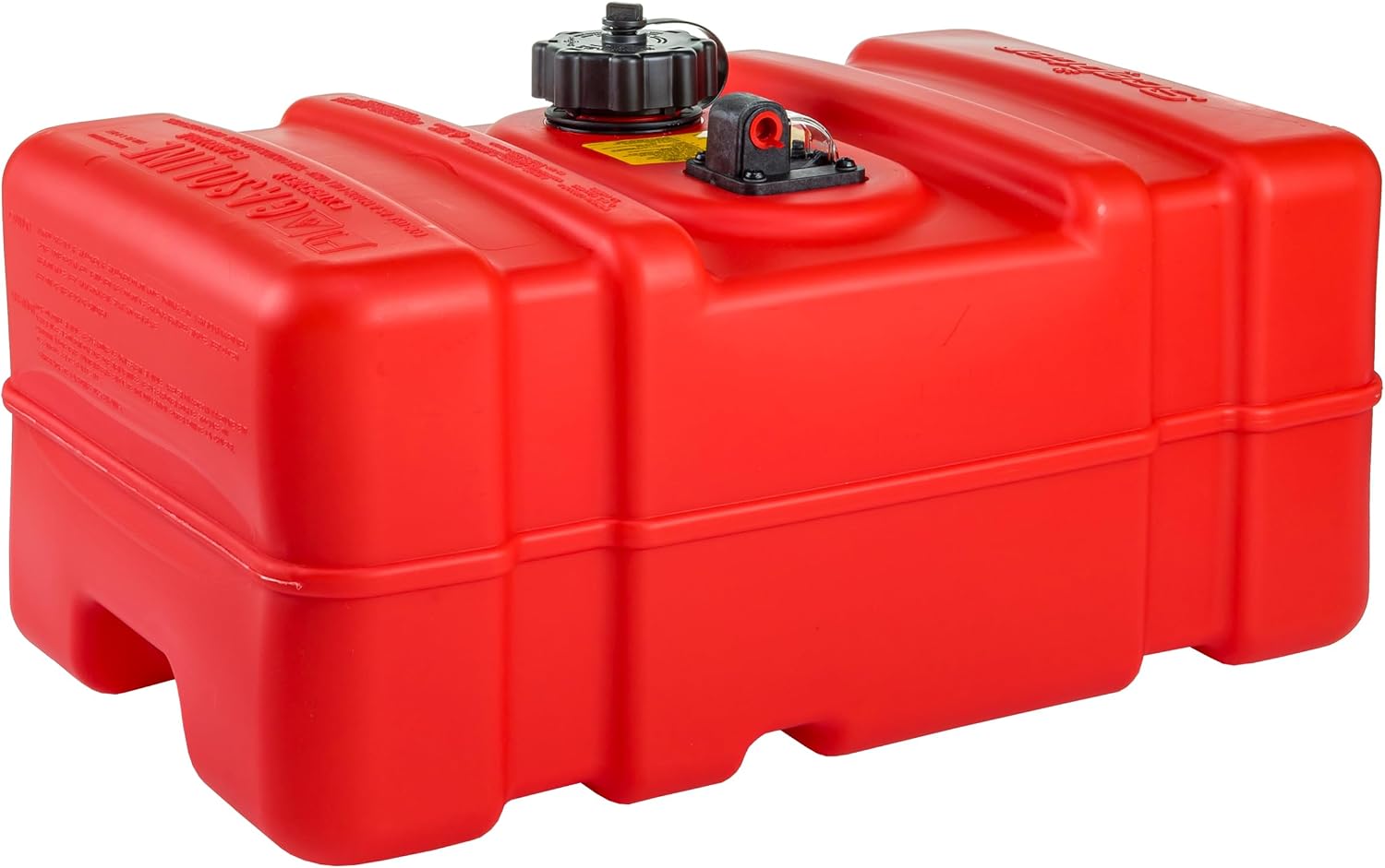 Scepter 6 Gallon Portable Marine Gas Can, Boat Fuel Tank with Top Handle | Underseat Design, 2-Way Vented Cap, Built-In Fuel Gauge and Pick-Up, EPA & CARB Compliant, 19.3"L x 12.2"W x 10.2"H (10511)