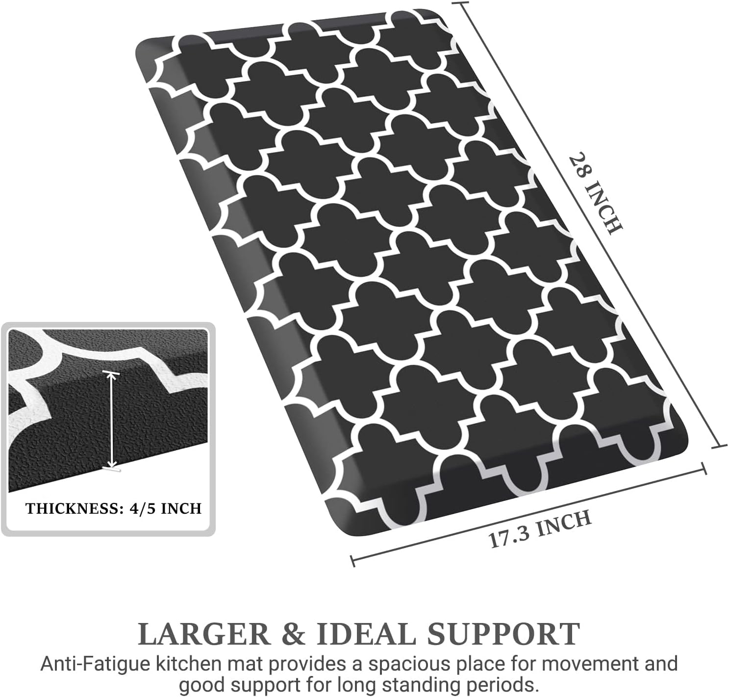 WISELIFE Kitchen Mats and Rugs Cushioned Anti-Fatigue, 17.3"x 60", Grey