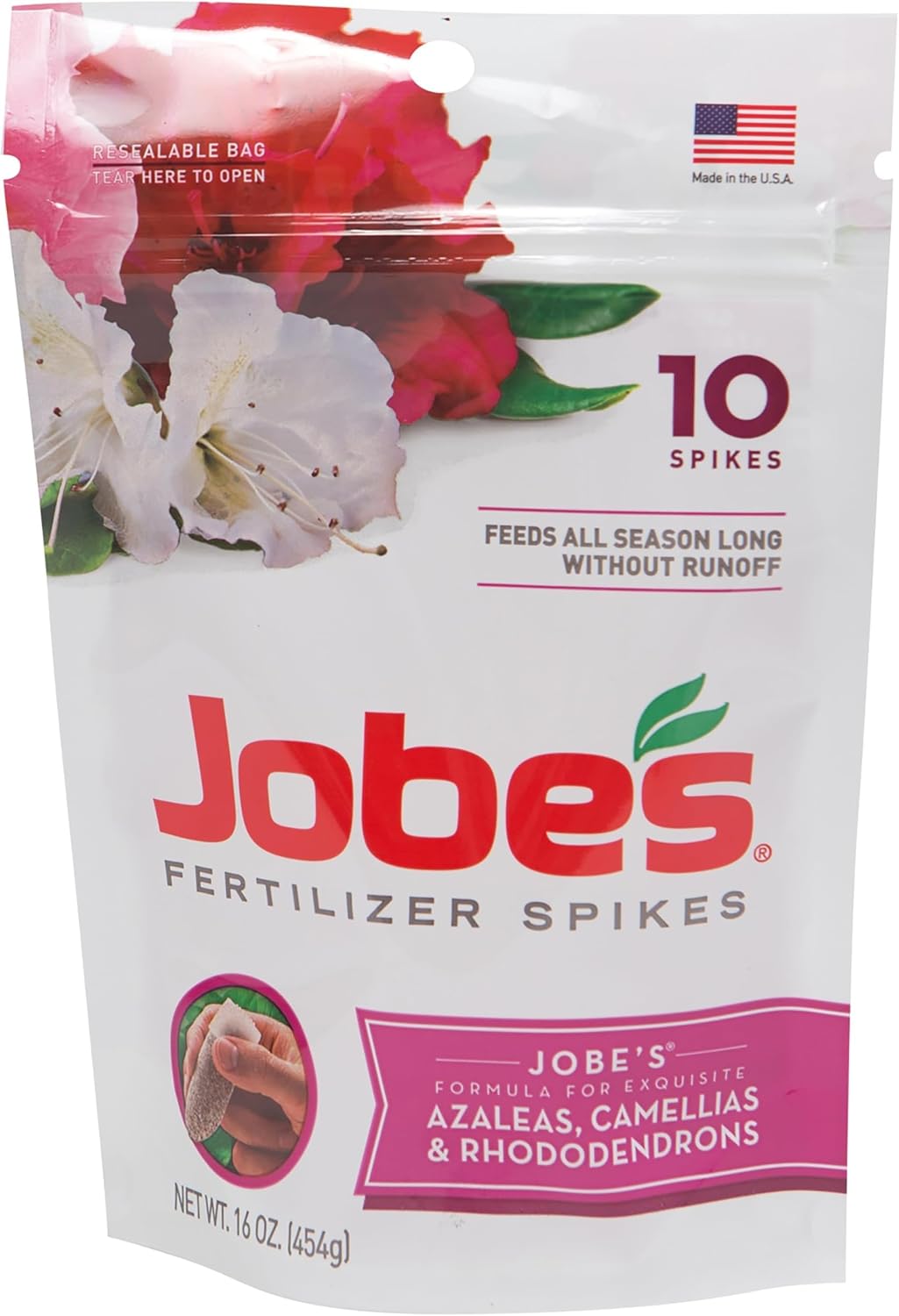 Jobe’s Garden Fertilizer Spikes, Organic Fertilizer for Azaleas, Camellias, Rhododendrons, and Other Acid Loving Plants, 10 Count