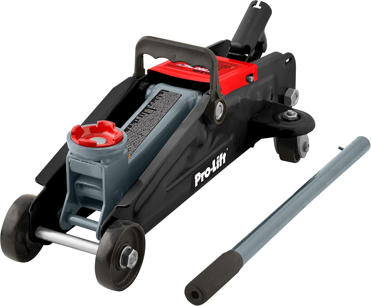Pro-LifT F-2315PE Grey Hydraulic Trolley Jack Car Lift with Blow Molded Case-3000 LBS Capacity, 12 Inch, Black