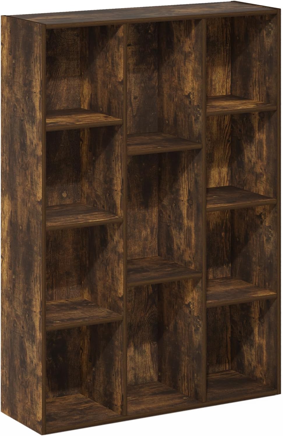 Furinno LUDER Book Shelf, 5-Cube Bookshelf, Easy Assembly Bookcase with Open Shelves, 9.4 x 19.7 x 31.5, for Living Room, Bedroom, Home Office, Darkwood