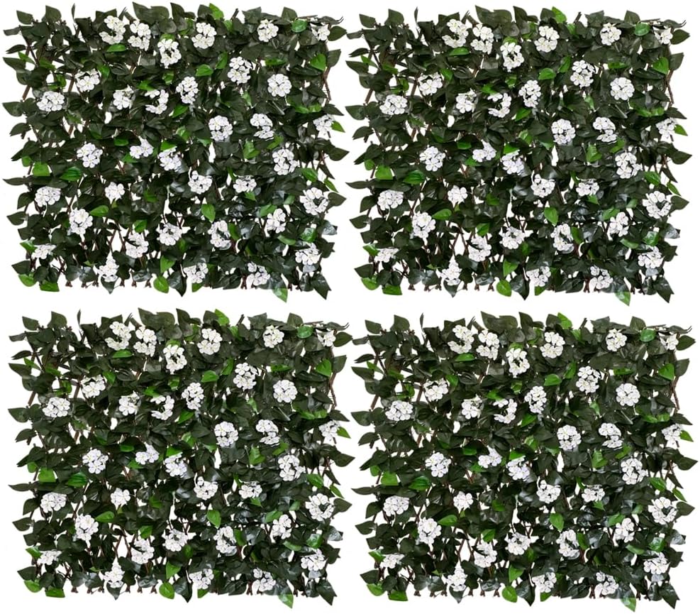 Expandable Fence Privacy Screen for Balcony Patio Outdoor,Decorative Faux Ivy Fencing Panel,Artificial Hedges (Single Sided Leaves)……