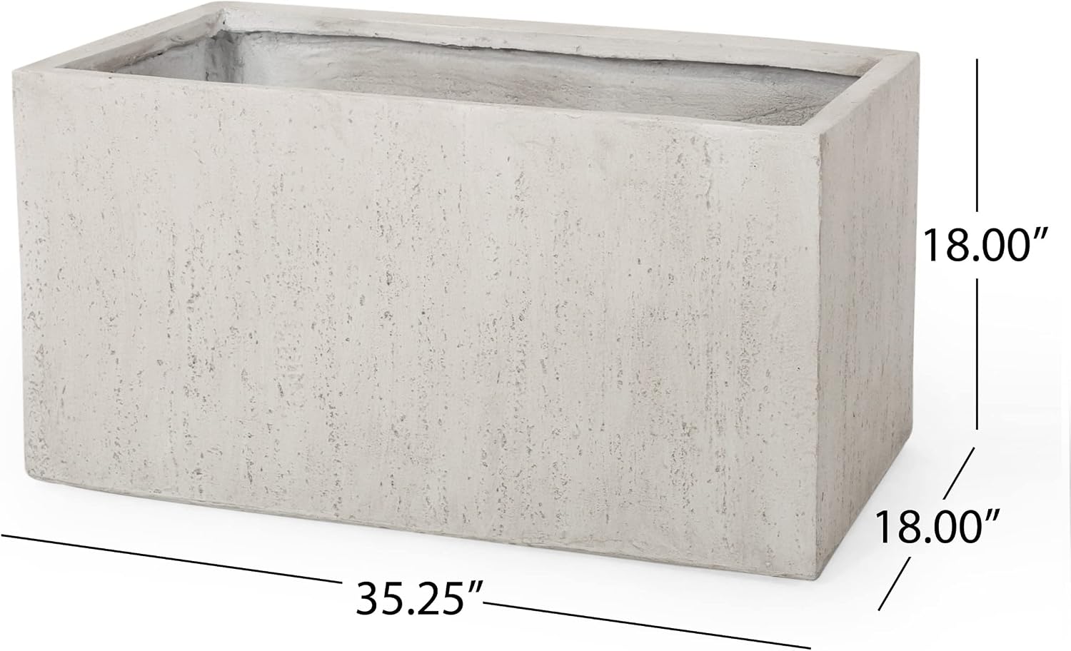 Christopher Knight Home Vanessa Outdoor Modern Large Cast Stone Rectangular Planter, White
