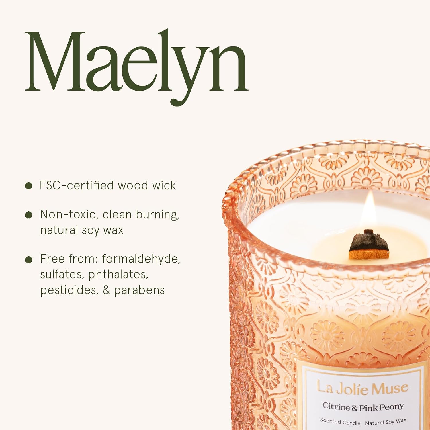 LA JOLIE MUSE Starlit Fir Pine Scented Candles for Home,19 oz Natural Soy