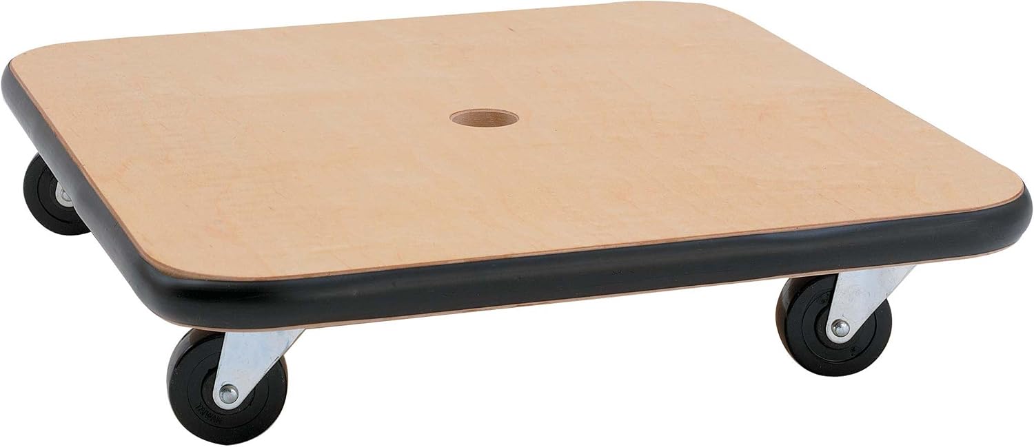 Champion Sports Wood Scooter – 12" or 16" - Durable Wooden Base with Full Perimeter Bumper, Non-Marring Rubber Swivel Casters, Ideal for Active Play & Physical Education