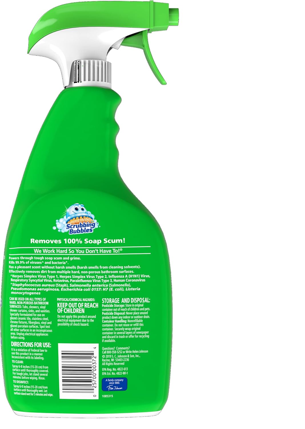 Scrubbing Bubble Bathroom Grime Fighter, Floral Fusion Scent, 32 oz Spray Bottle