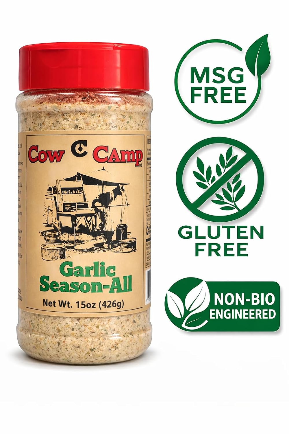 Cow Camp, Seasoning-Garlic, 15 Ounce