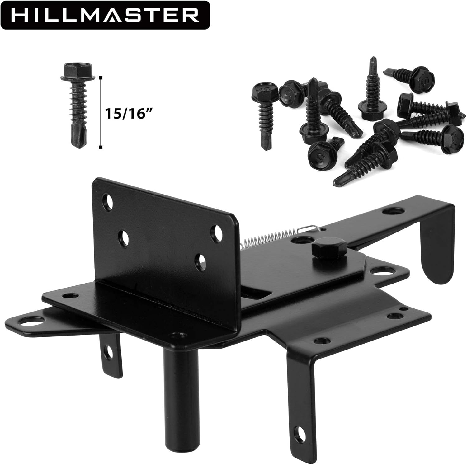 HILLMASTER Heavy Duty Self-Locking Gate Latch for Wooden Fence, Post Mount Automatic Gate Lock Gravity Door Latch Hardware for Secure Pool