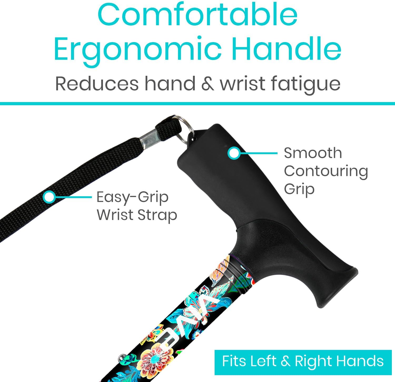 Vive Folding Cane - Foldable Walking Cane for Men, Women - Fold-up, Collapsible, Lightweight, Adjustable, Portable Hand Walking Stick - Balancing Mobility Aid - Sleek, Comfortable | Lightweight, Adjustable, Portable Hand Stick Balancing Mobility Aid Slee…