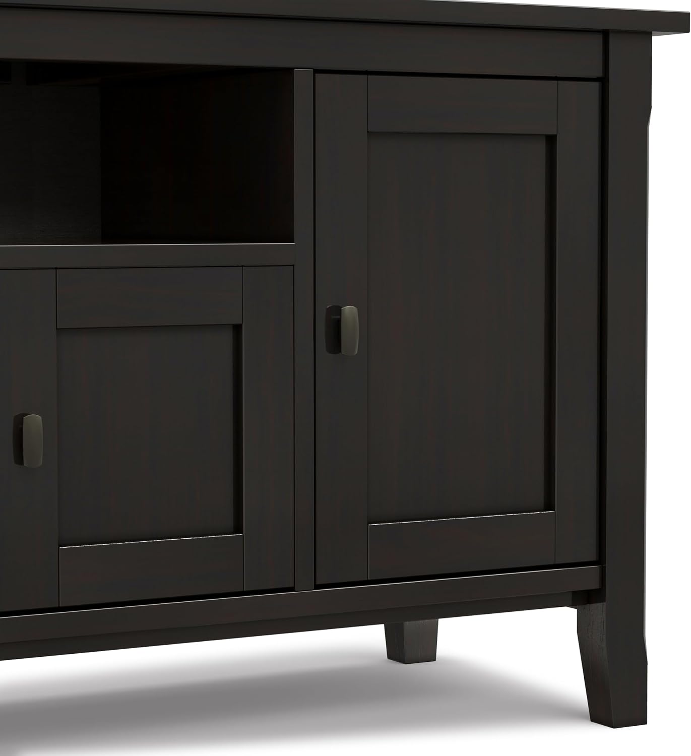 SIMPLIHOME Warm Shaker 47" Wide Solid Wood TV Stand in Light Golden Brown