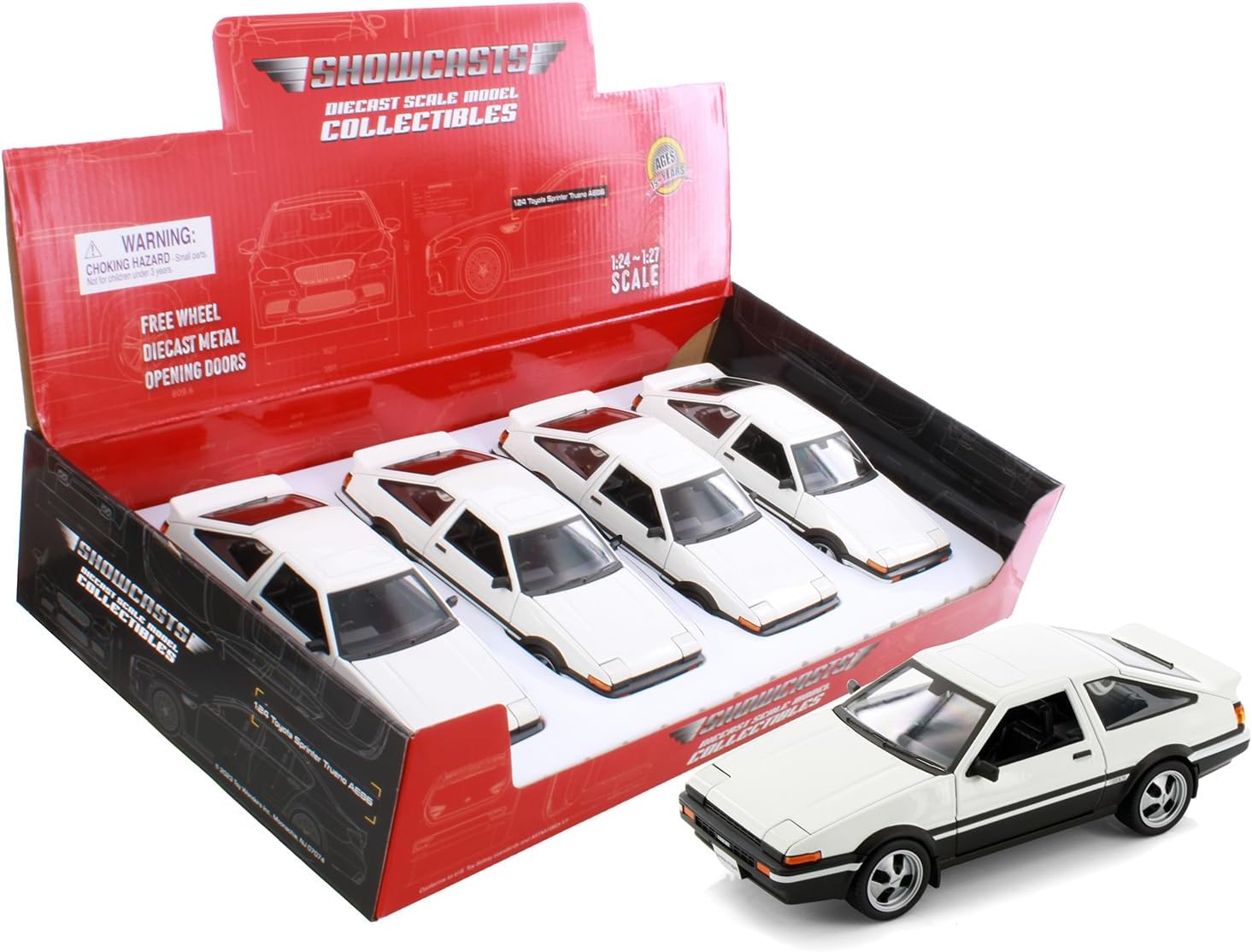 Toyota Sprinter Trueno AE86 37916-1/24 Scale Diecast Model Car (White)