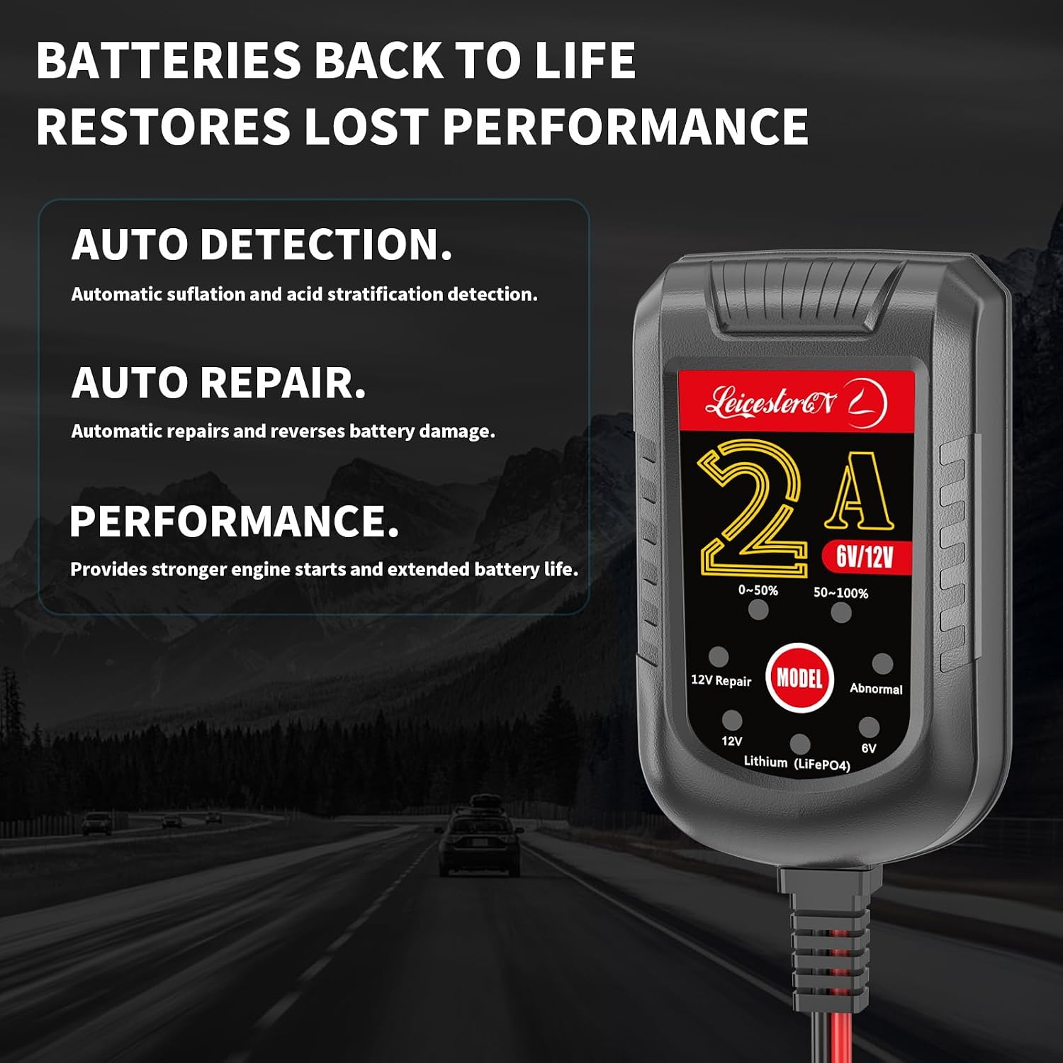 2A Battery Maintainer & Trickle Charger, 6V 12V Smart Float Charger with Pulse Repair Mode, 10FT Extra Long for Motorcycle, Automotive Car, Lawn Mower, Marine Boat, ATV, SLA, AGM, Gel, LiFePO4