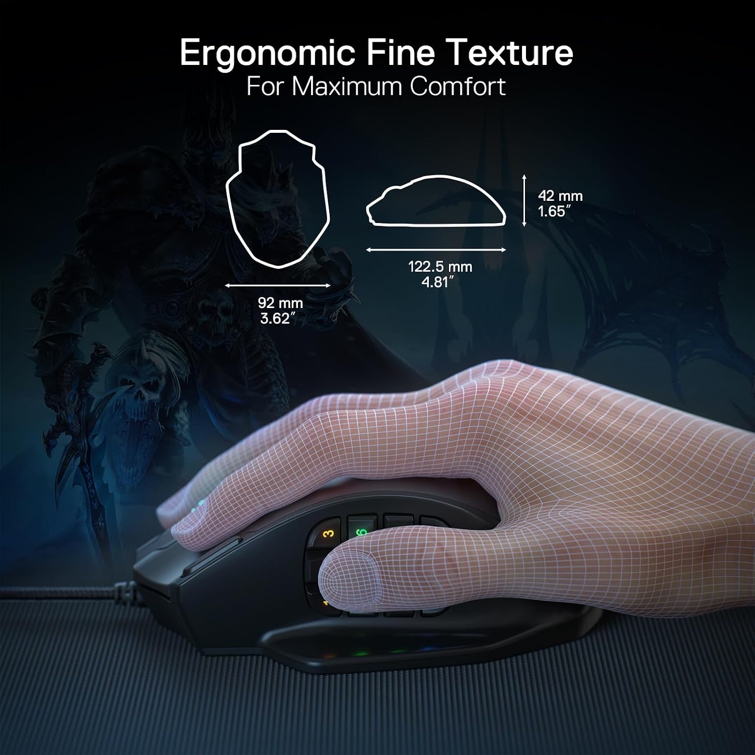 Redragon M908 Wired MMO RGB Gaming Mouse 12400 DPI Remapping Keys | Stable Lag-Free Connection, Redefine Keybinding Macro, Vibing Backlight, Ergonomic Grip Body Comfort