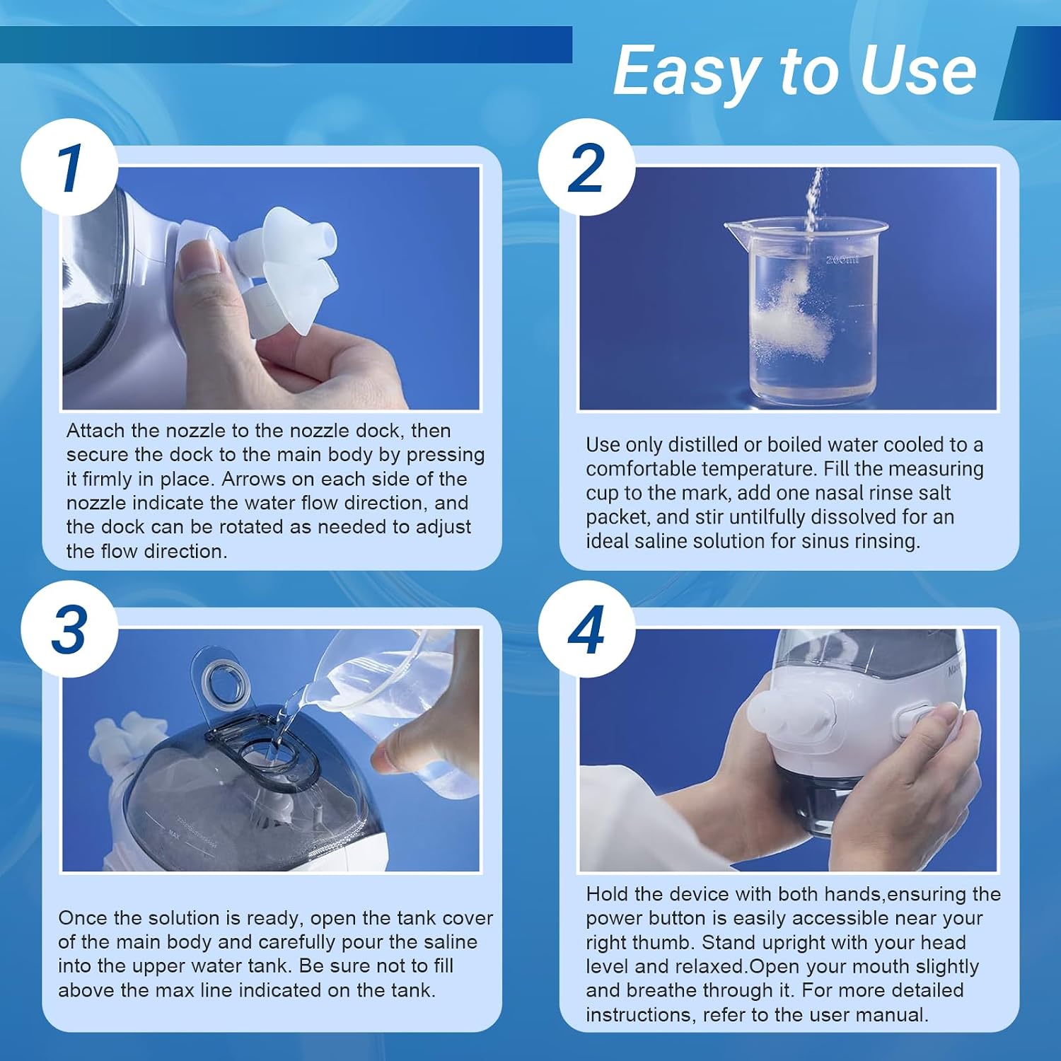 Nasal Irrigation System Nasal Irrigator Sinus Rinse Machine | Electric Nasal Cleaner for Congestion Relief | Sinus Rinse & Suction Dual-Powered