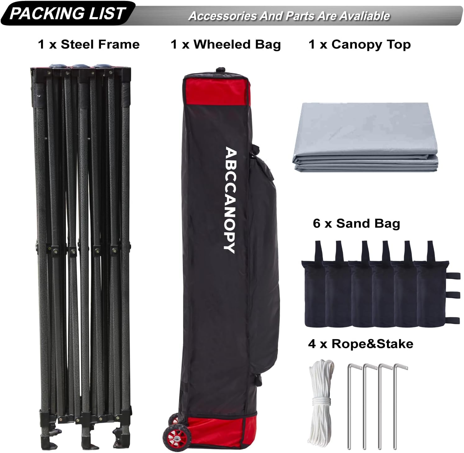 ABCCANOPY Patio Pop Up Canopy Tent 10x10 Commercial-Series (Black)