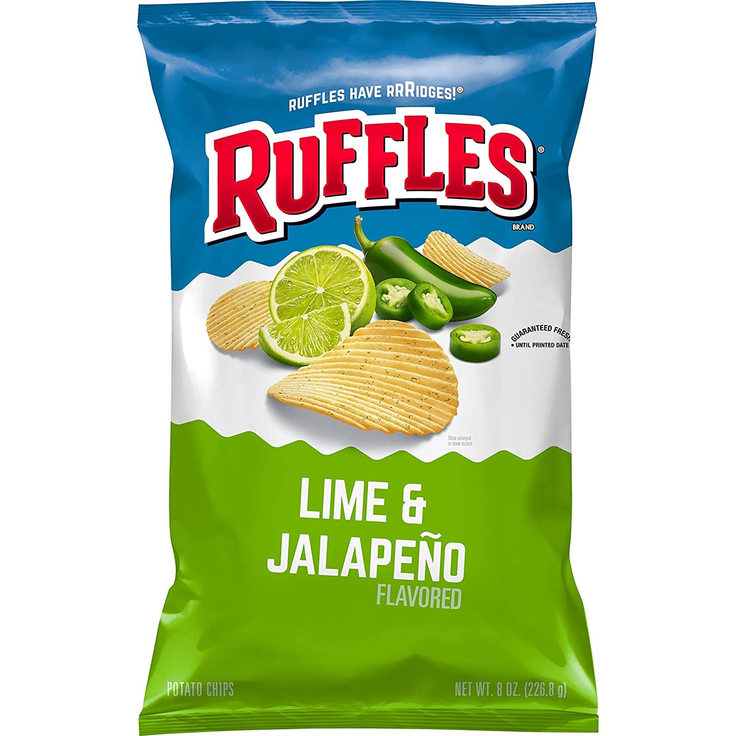 Ruffles Potato Chips, Queso, Cheddar Cheese, 8 Ounce