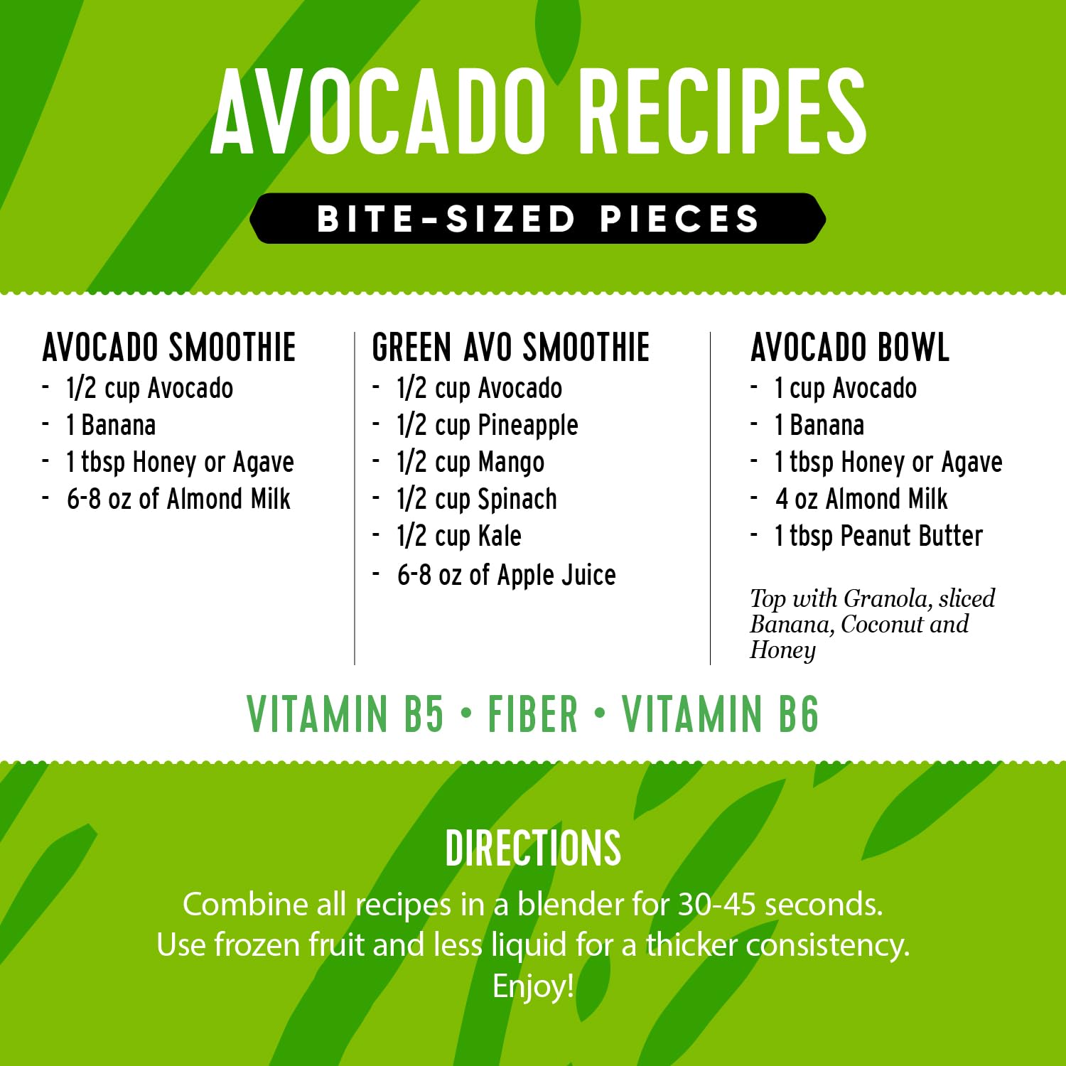 Pitaya Foods - Frozen Organic Avocado Bite-Sized Pieces, Pre-Packaged Frozen Fruit, No Added Sugar or Preservatives, Good Source of Vitamin B5 & B6