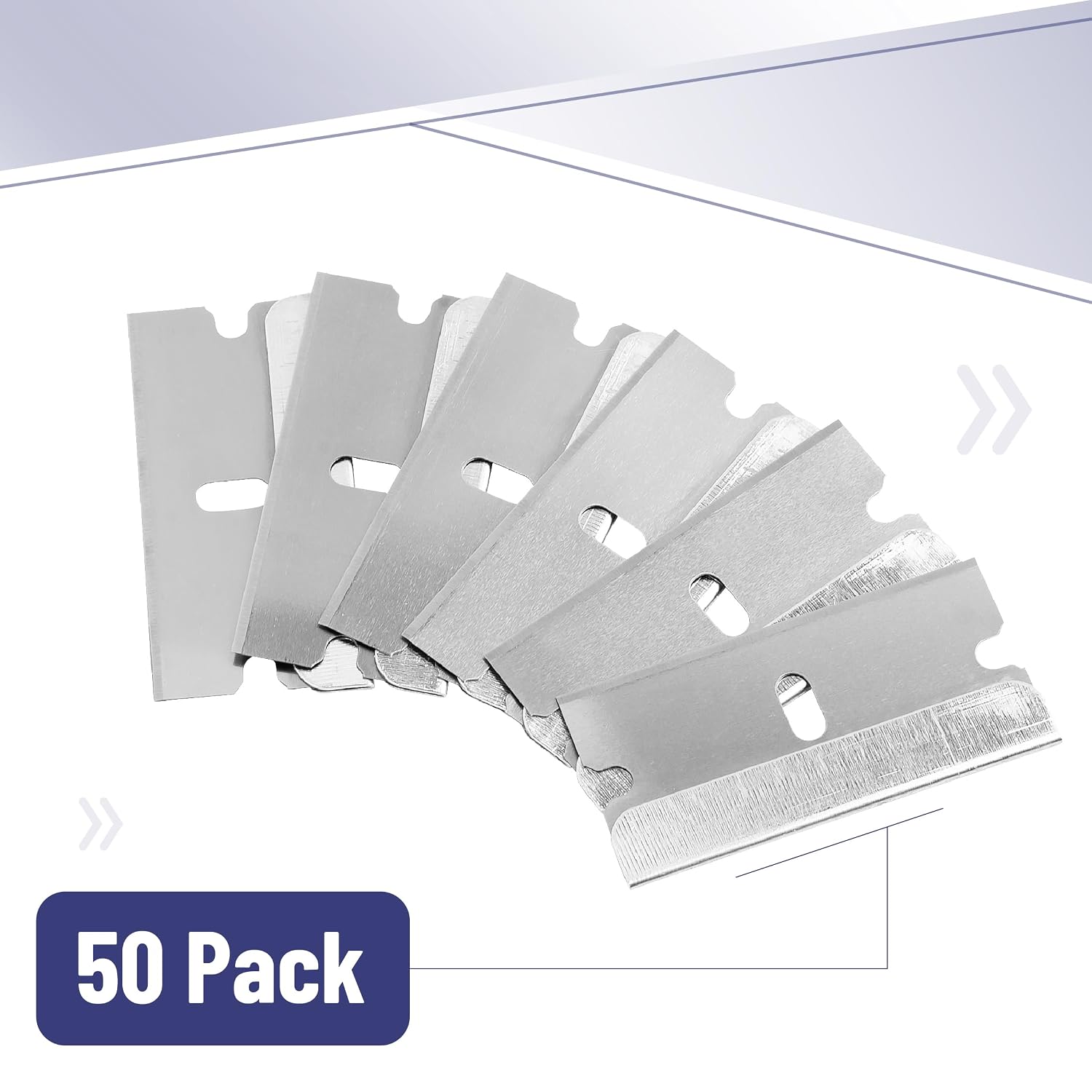 Bates- Razor Blades, 50 pcs, Carbon Steel Flat Scraper Blades