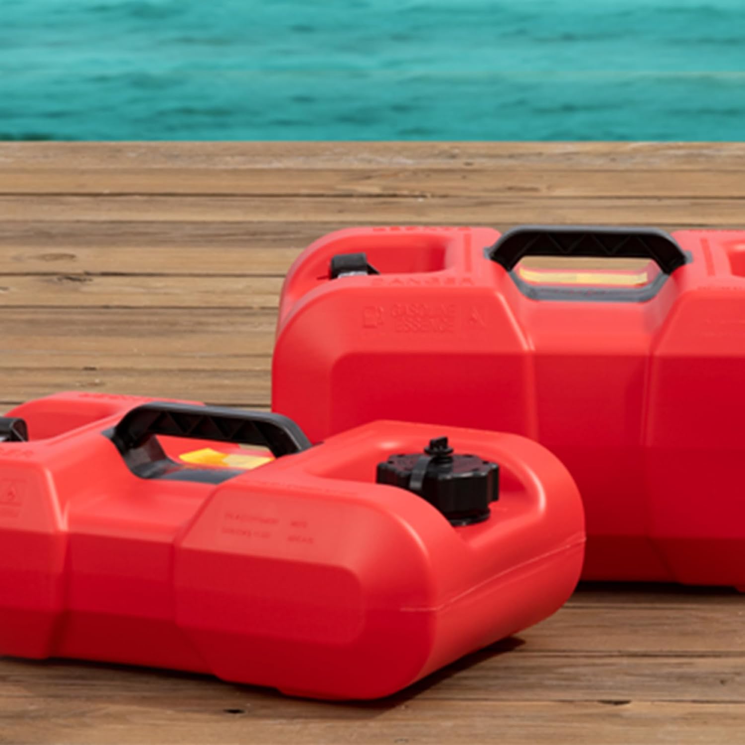 Scepter 6 Gallon Portable Marine Gas Can, Boat Fuel Tank with Top Handle | Underseat Design, 2-Way Vented Cap, Built-In Fuel Gauge and Pick-Up, EPA & CARB Compliant, 19.3"L x 12.2"W x 10.2"H (10511)