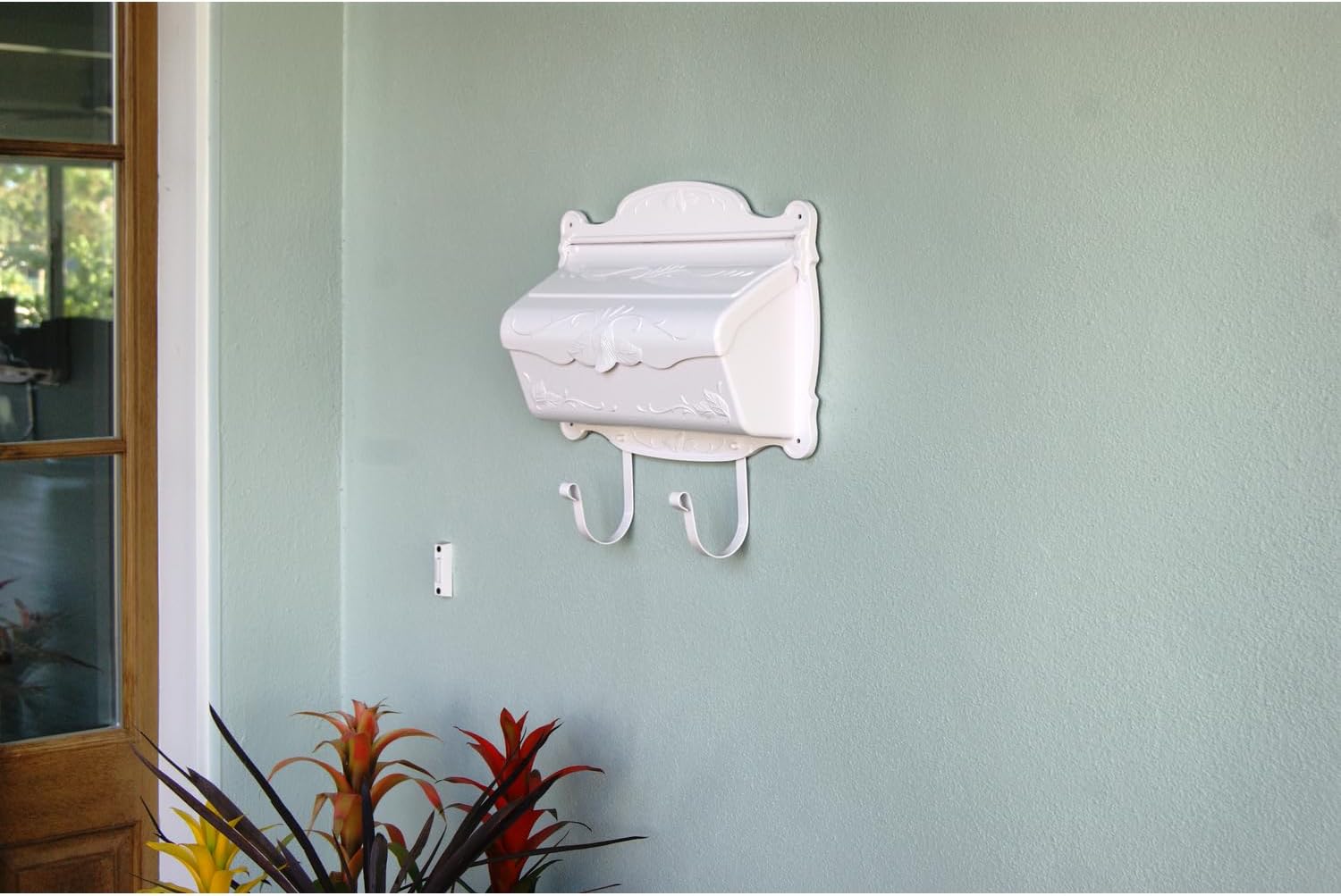 Special Lite Floral Horizontal Wall Mount Mailbox - Black Aluminum Mailbox for Wall Mount - SHF-1001-BLK